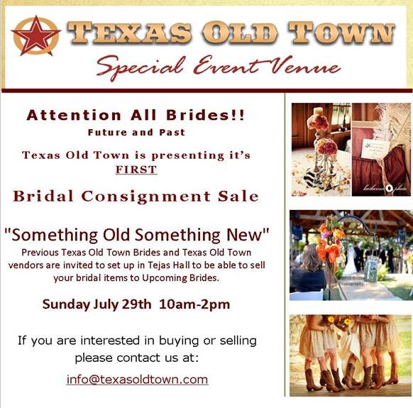 Texas Old Town Bridal Consignment Sale – July 29th