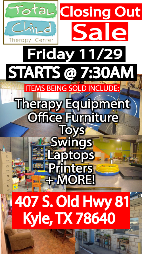 Total Child Therapy Closing Out Sale