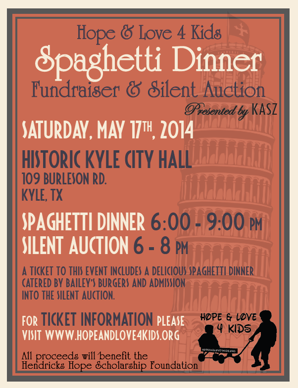 Hope & Love 4 Kids Spaghetti Dinner Fundraiser & Silent Auction