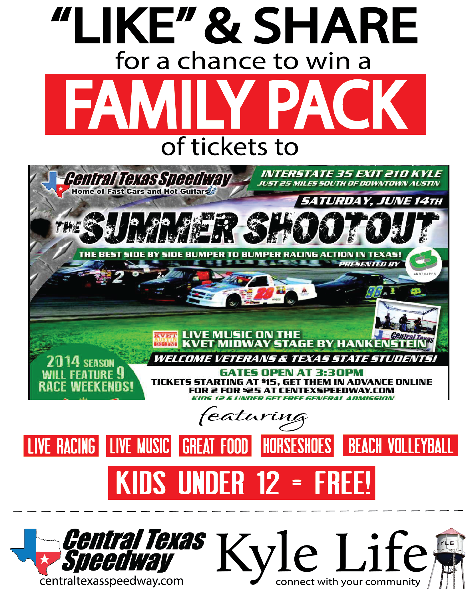 GIVEAWAY — Family Pack of Tickets to the Summer Shootout @ Central Texas Speedway!