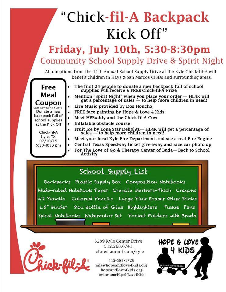 Two Big Back to School Events for Hope & Love 4 Kids!