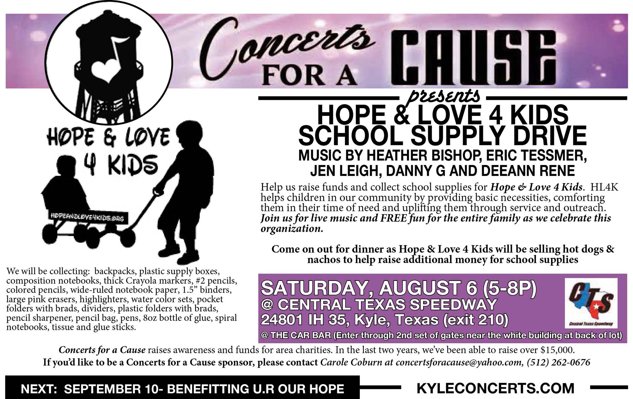 Concerts for a Cause – August 2016